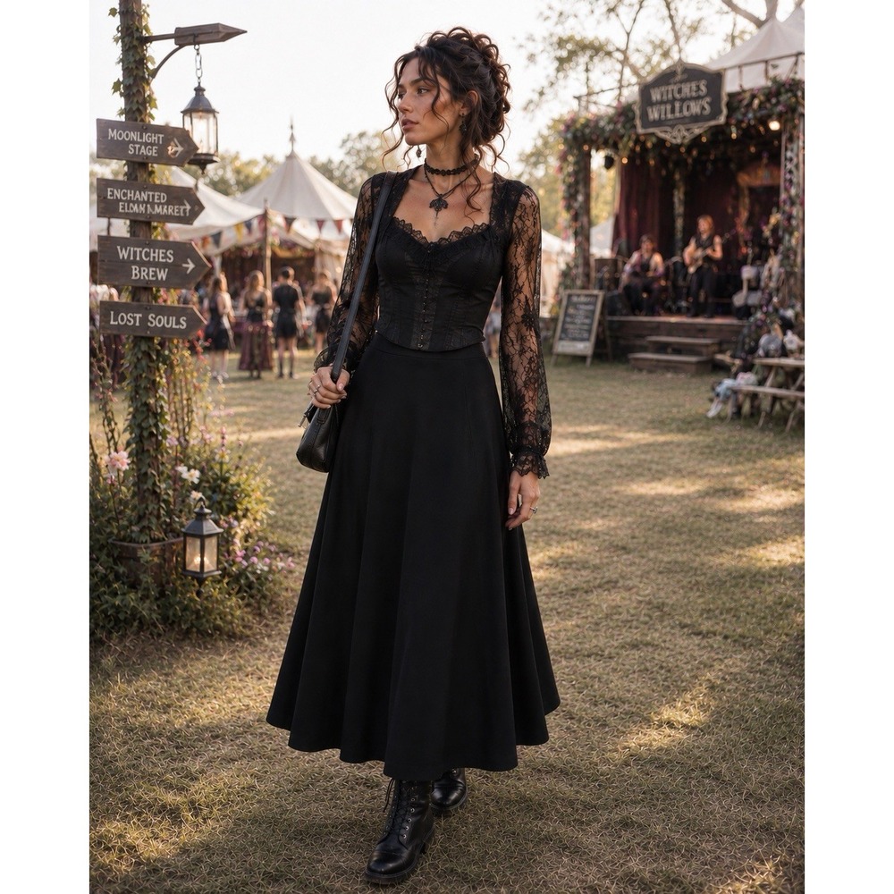 Jack Frost Wool Long Pencil Skirt 8 Whimisgoth Minimalist Indie Luxury Old Money